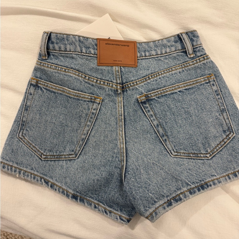 Alexander Wang Classic Light Blue Denim Shorts - Picture 2 of 4